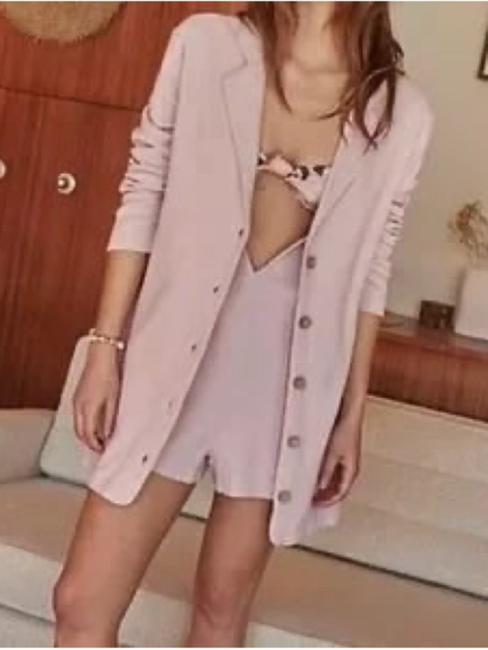 Free People Beach Lizzie Romper Blazer One-Piece Waffle Knit Size XS Dusty Rose